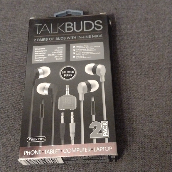 Sentry 2Pack talk buds with on-line mics for Phone, tablet, computer, laptop.. - Picture 5 of 5